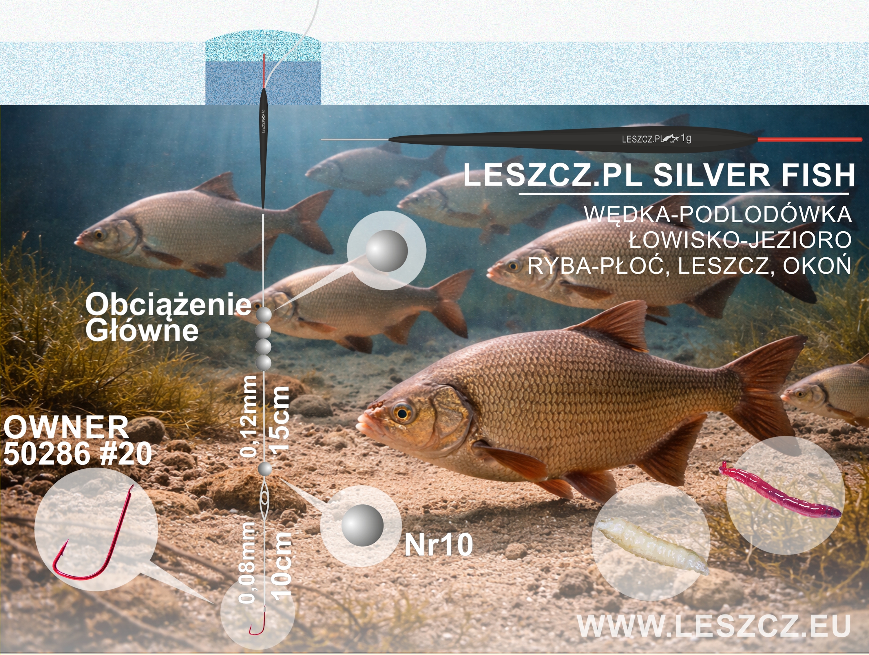 WWW.LESZCZ.PL ZESTAW 364 - SPŁAWIK SILVER FISH - POD LÓD