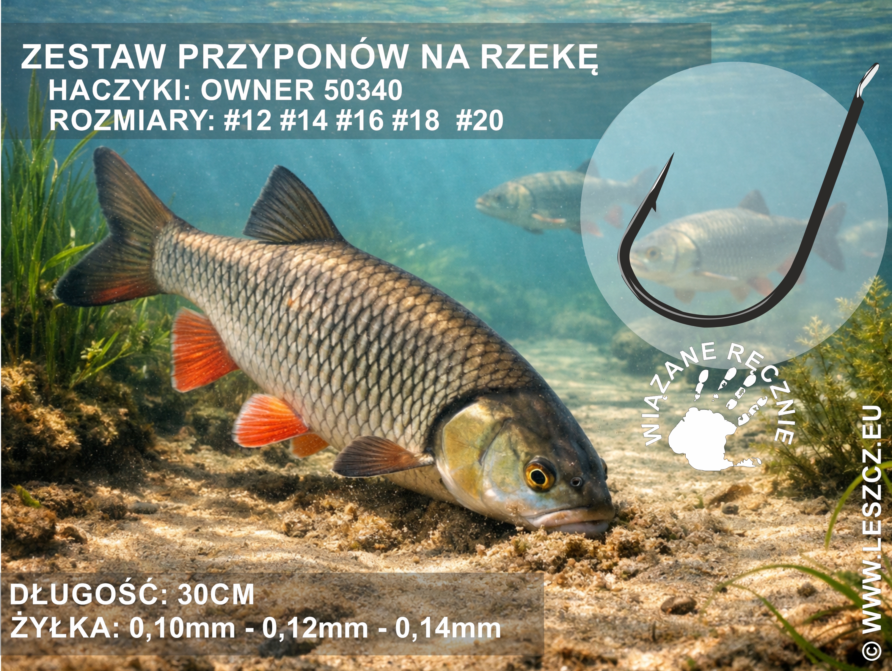Zestaw przyponów 369 - Rzeka - tyczka, bat, bolonka 104szt