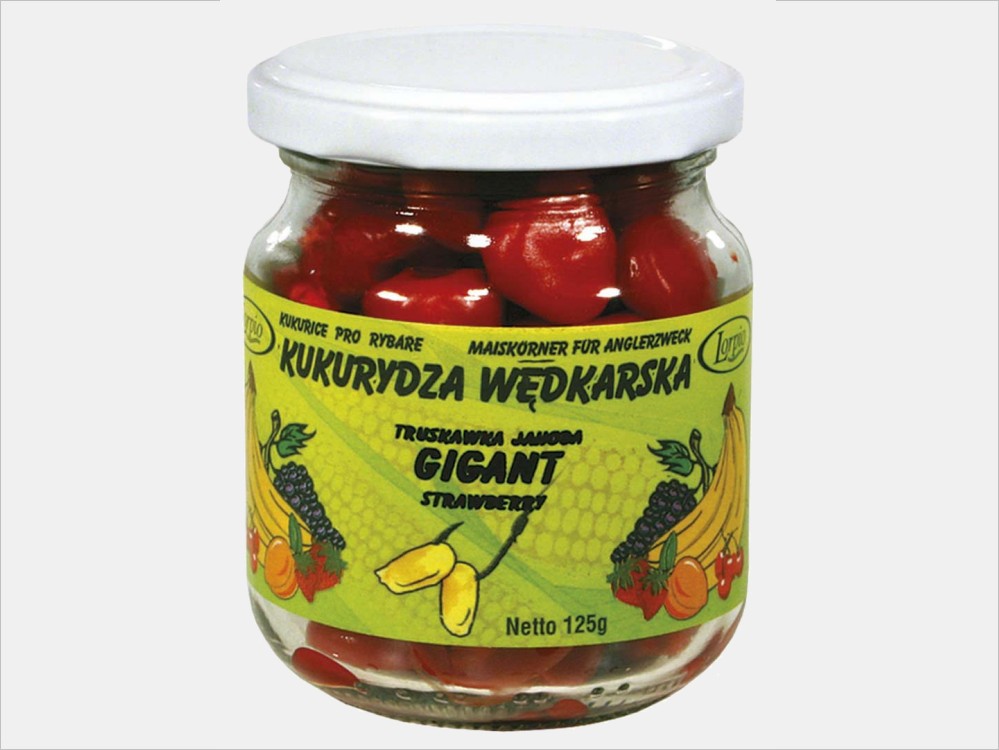 Lorpio Kukurydz GIGANT aromatyzowana barwiona truskawka - czerwona